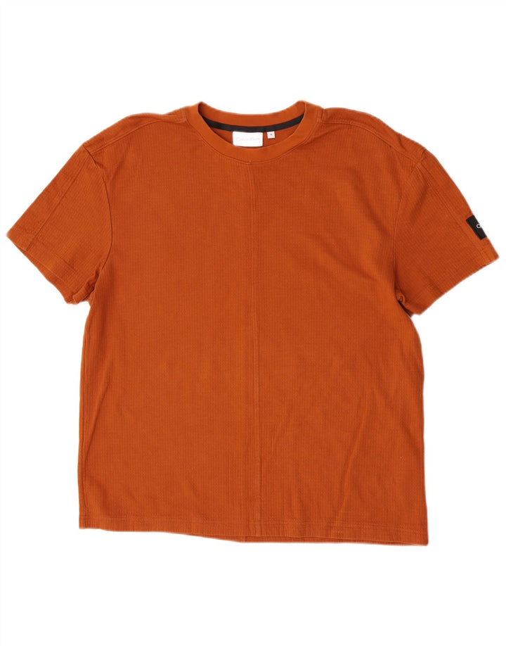 Calvin Klein Herren T-Shirt Top Mittelorange Baumwolle