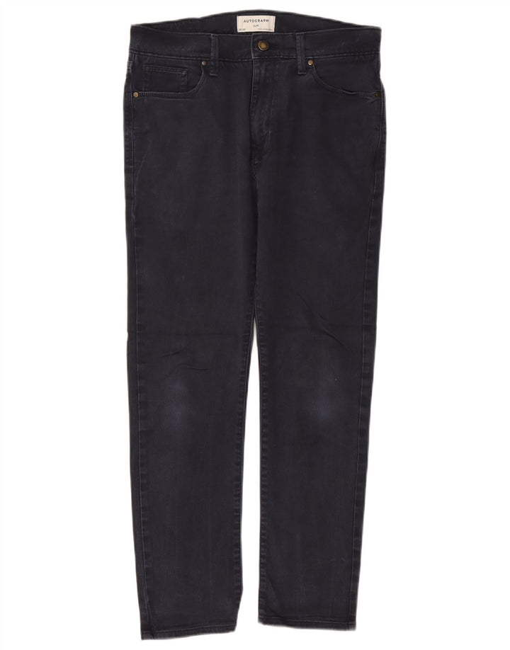 Marks & Spencer Herren Autograph Slim Jeans W30 L29 Marineblau Baumwolle