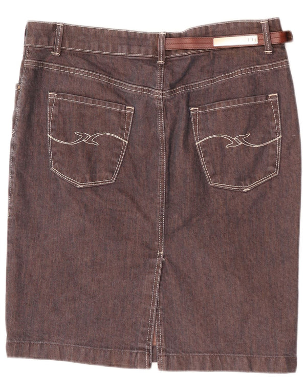 Trussardi Damen Jeansrock IT 46 Large W34 Braune Baumwolle