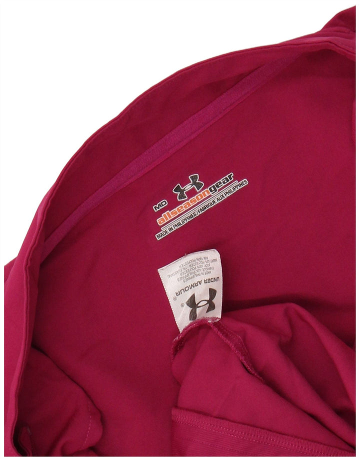 UNDER ARMOUR Damen-Trainingsanzug-Top-Jacke UK 14 Mittelrosa Farbblock