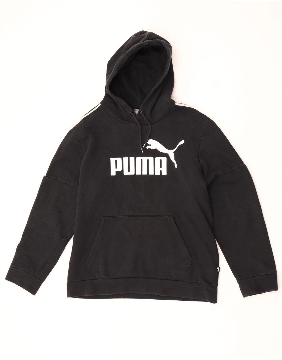 Puma Herren Grafik-Hoodie-Pullover aus mittelschwarzer Baumwolle