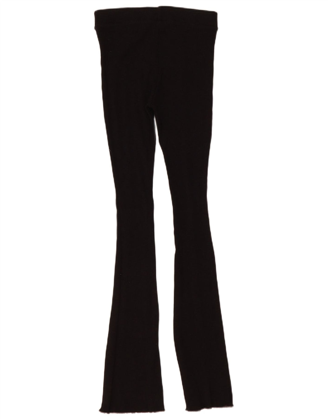 Zara Damen Flare-Leggings UK 12 Mittelschwarze Baumwolle