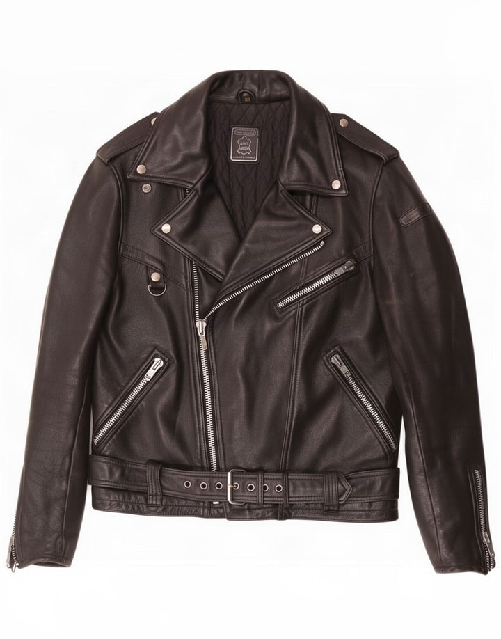 Hein Gericke Herren Leder Bikerjacke Größe 54 XL Schwarz