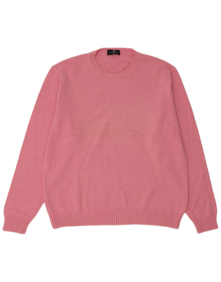 Marks & Spencer Herren-Pullover „Harbor“ mit Rundhalsausschnitt, Blau, Größe L, Rosa