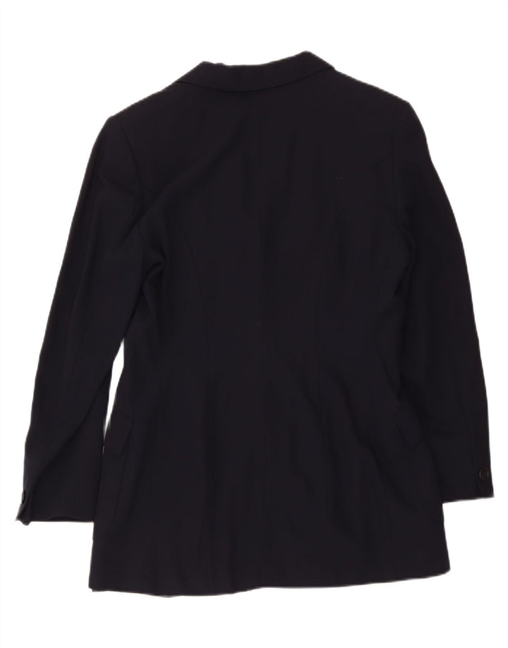 Sportmax Damen-Blazer-Jacke, UK 12, mittelmarineblaue Wolle