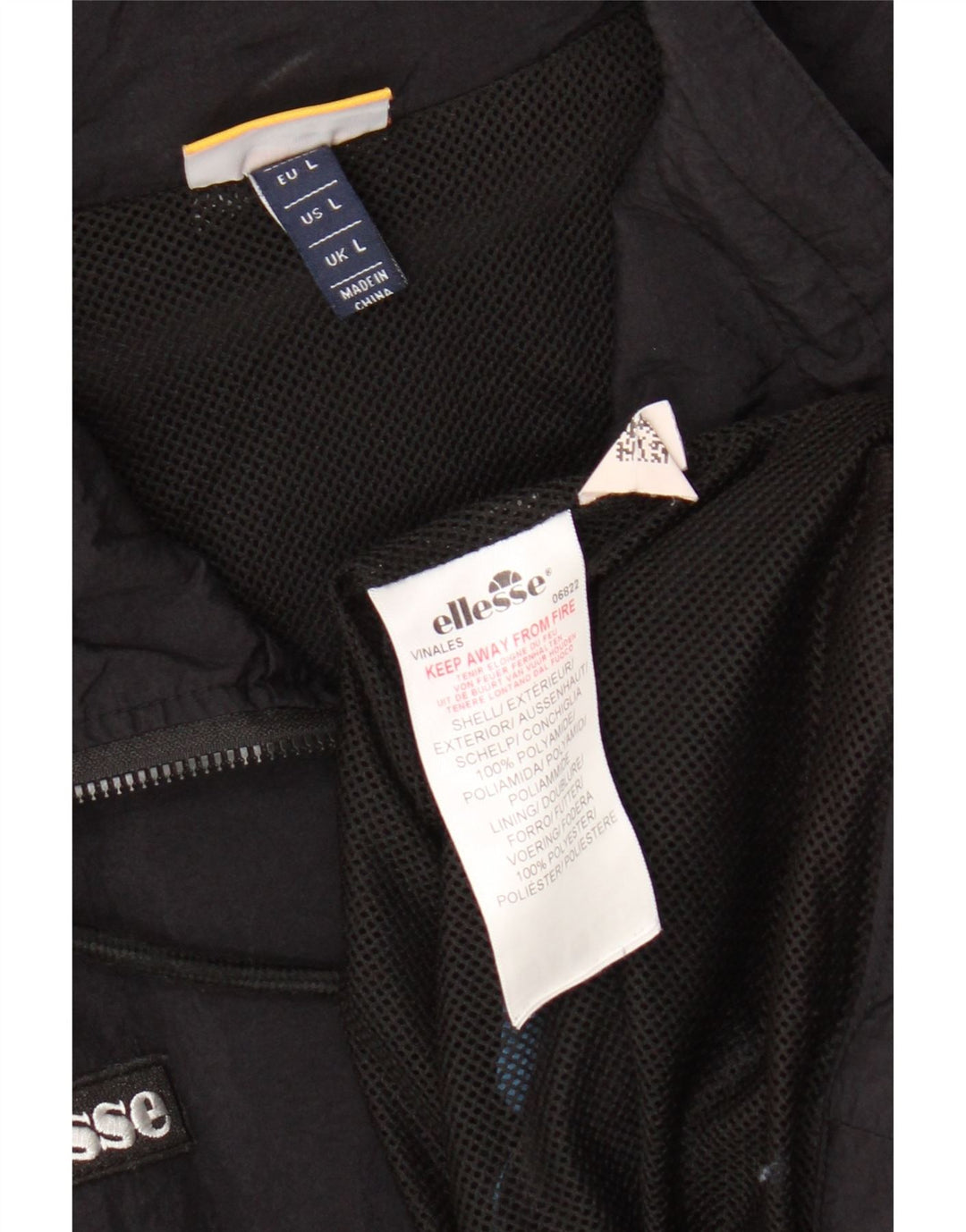 ELLESSE Damen-Trainingsanzug-Top-Jacke, UK 16, Größe L, Schwarz, Farbblock