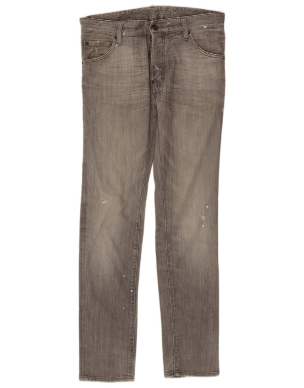 Dsquared2 Herren Distressed Skinny Jeans IT 46 Small W32 L32 Grau gepunktet