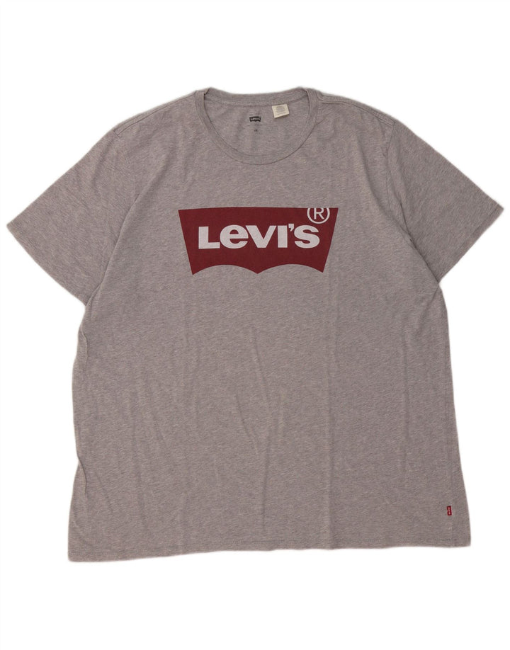 Levi's Herren-T-Shirt mit Grafik, 2XL, grau meliert, Baumwolle