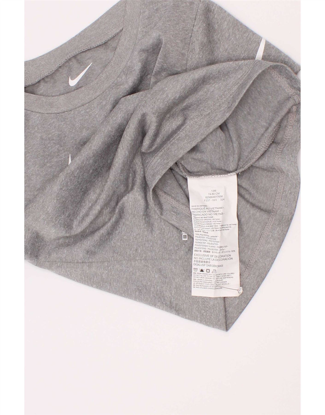 Nike Baby-Jungen Dri Fit Grafik-T-Shirt-Oberteil, 9–12 Monate, graues Polyester