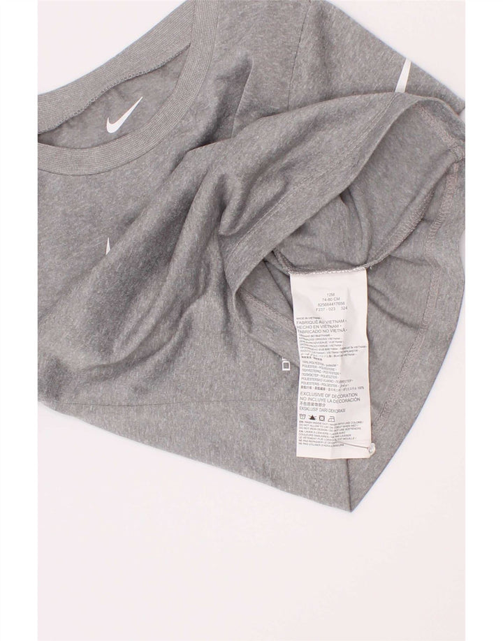 Nike Baby-Jungen Dri Fit Grafik-T-Shirt-Oberteil, 9–12 Monate, graues Polyester