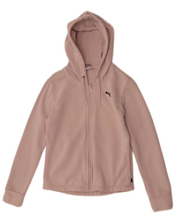Puma Damen Zip Hoodie Pullover UK 8 Small Rosa Baumwolle