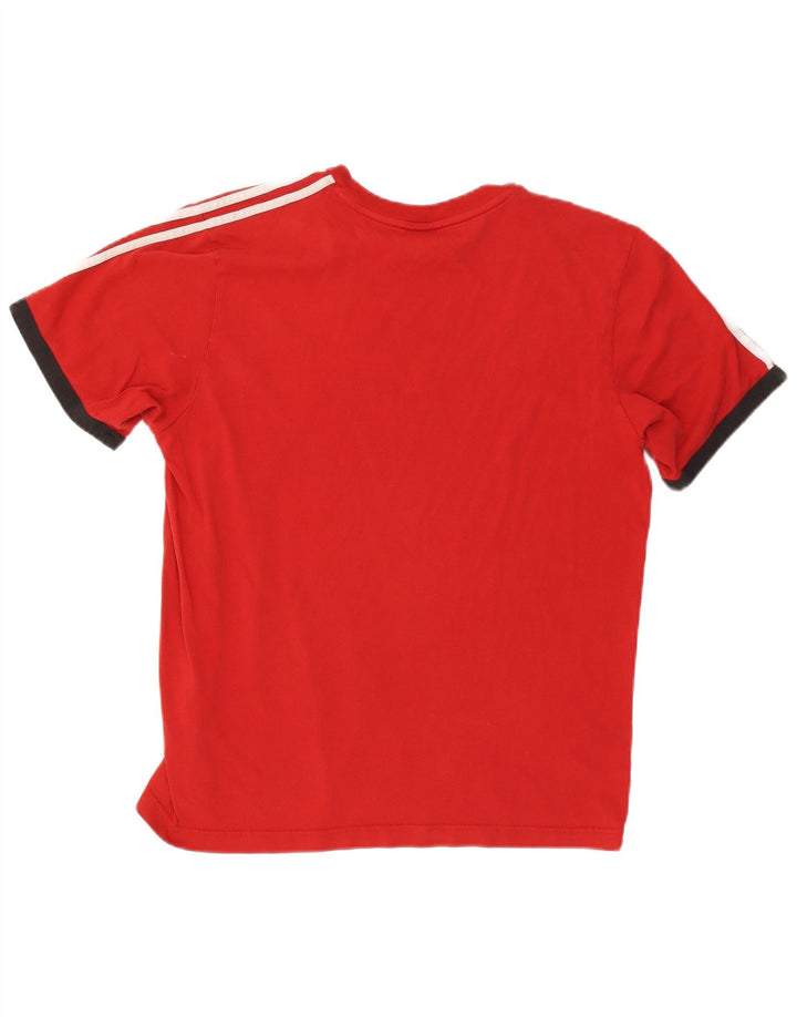 Adidas Herren T-Shirt Top Large Rot Colourblock Baumwolle