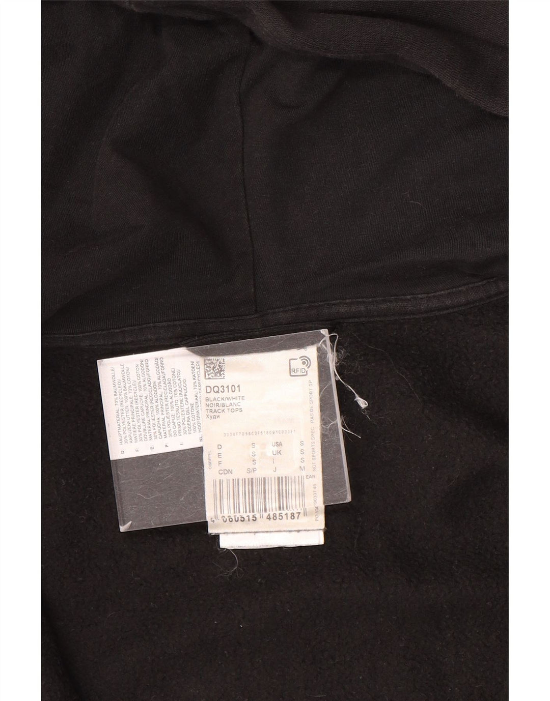 Adidas Herren Zip Hoodie Pullover Small Schwarz Baumwolle