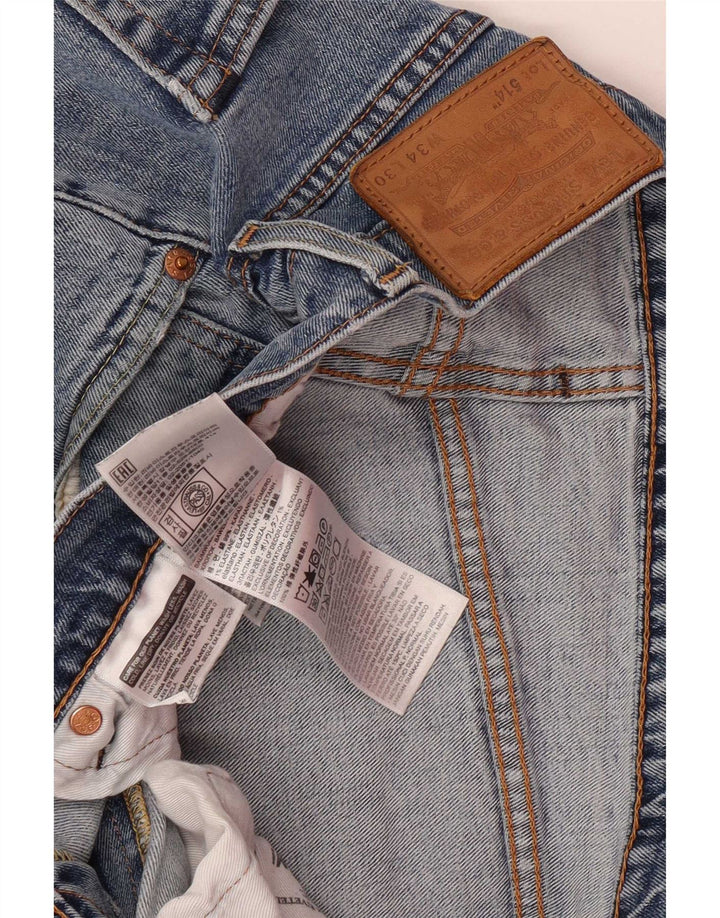 Levi's Herren 514 Straight Jeans W34 L30 Blaue Baumwolle