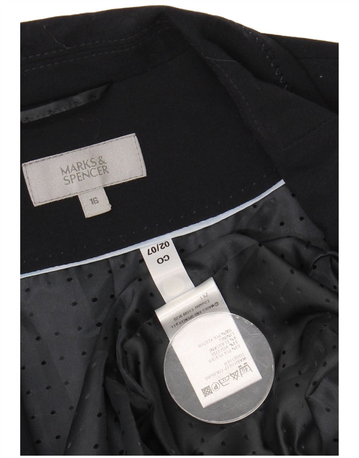 Marks & Spencer Damen 1-Knopf-Blazerjacke UK 16 Large Marineblau