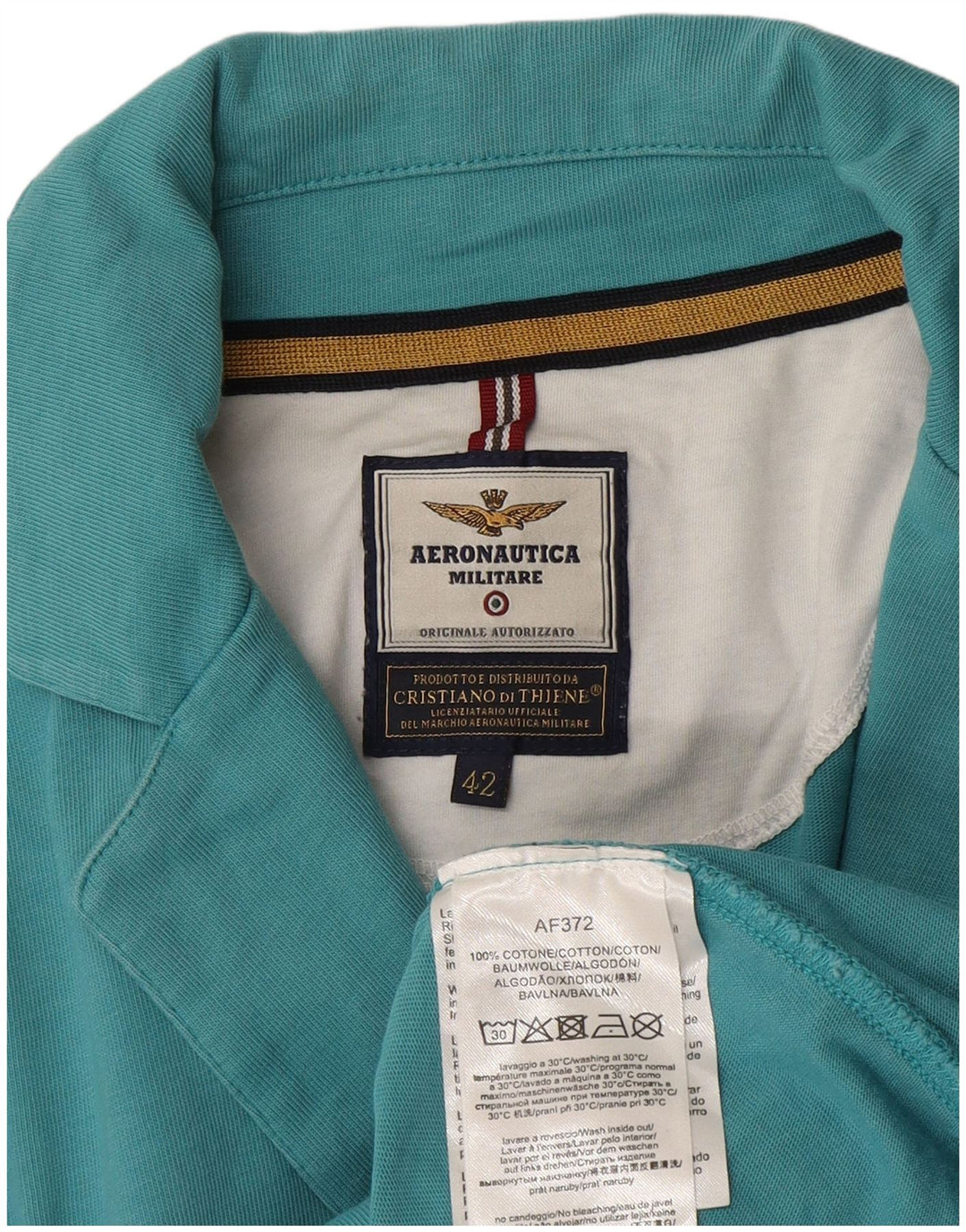 Aeronautica Militare Damen 2-Knopf-Blazerjacke IT 42 Mittelblaue Baumwolle