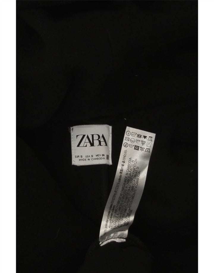 Zara Damen Übergroßer zweireihiger Mantel UK 10 Small Schwarz Polyester