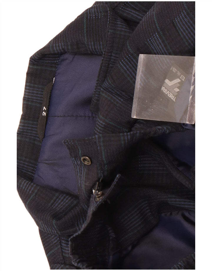 Trevira Herren Militär-Bomberjacke UK 44 2XL Marineblau kariert Polyester