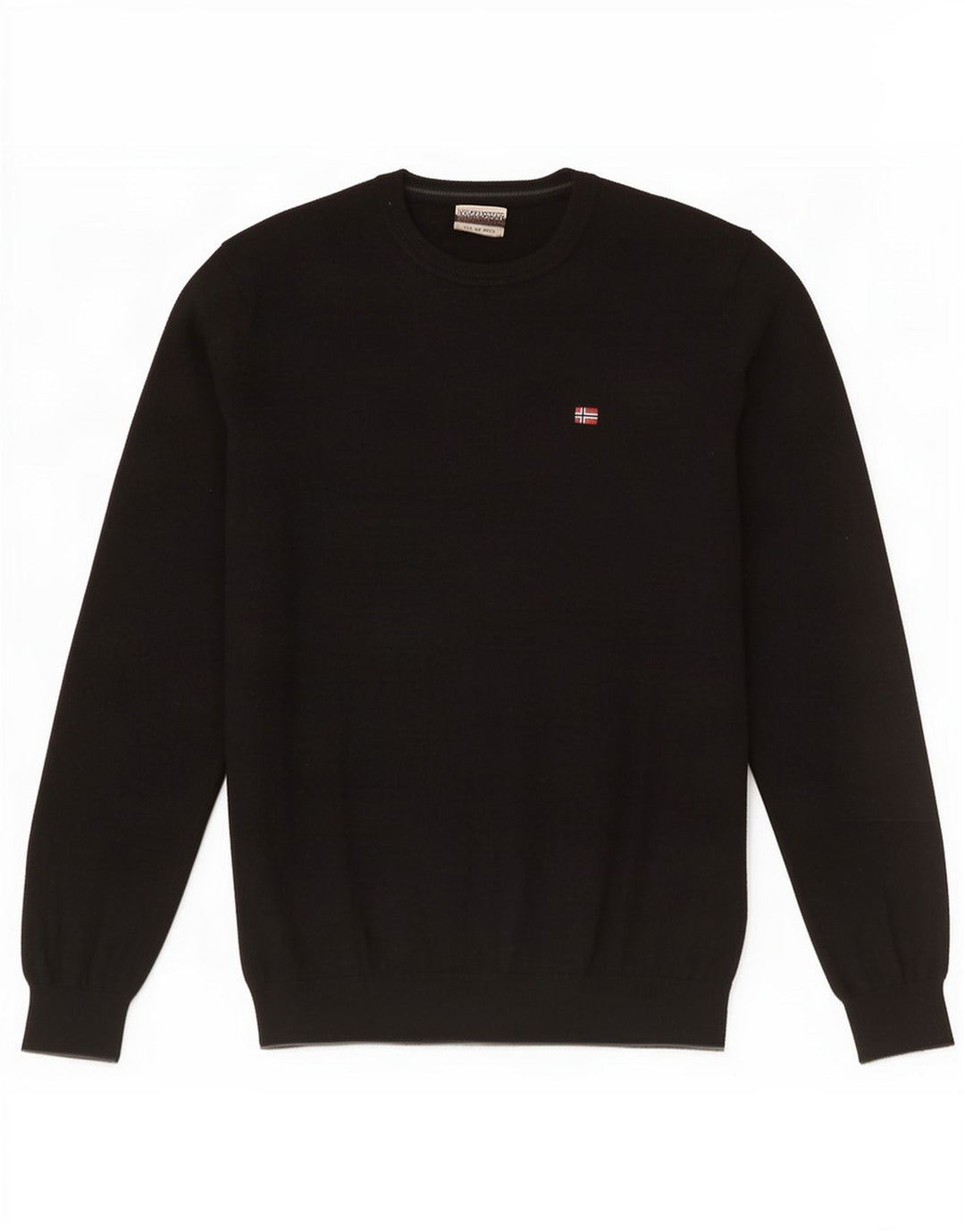 Napapijri Herren-Pullover mit Rundhalsausschnitt, mittelschwarze Wolle