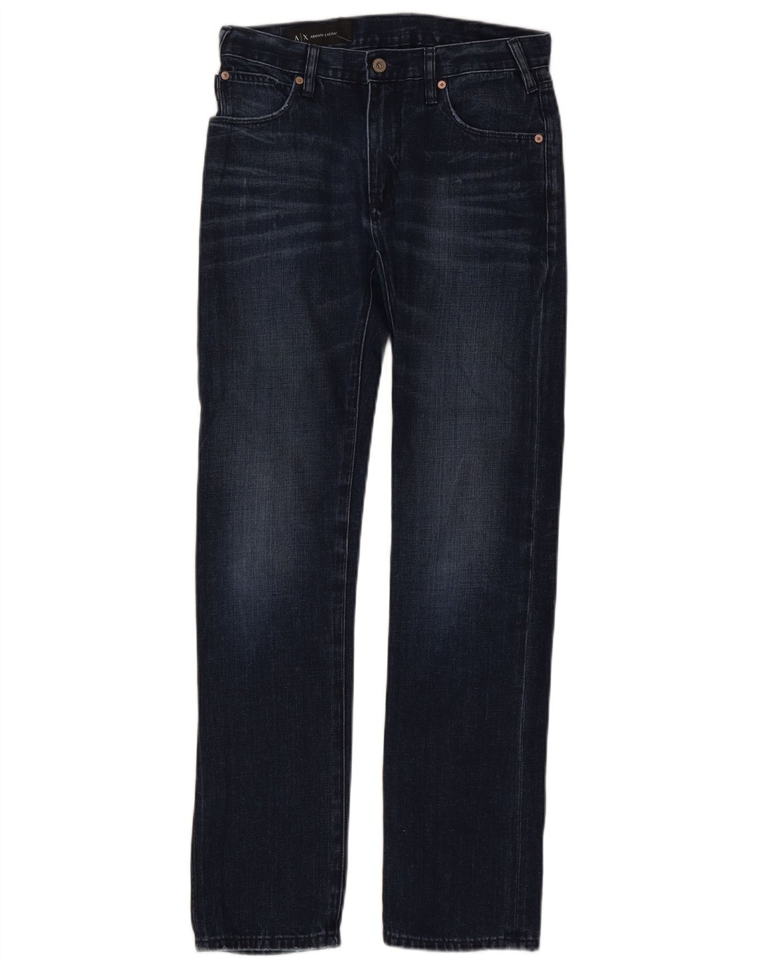 Armani Exchange Damen Straight Jeans W28 L32 Marineblaue Baumwolle