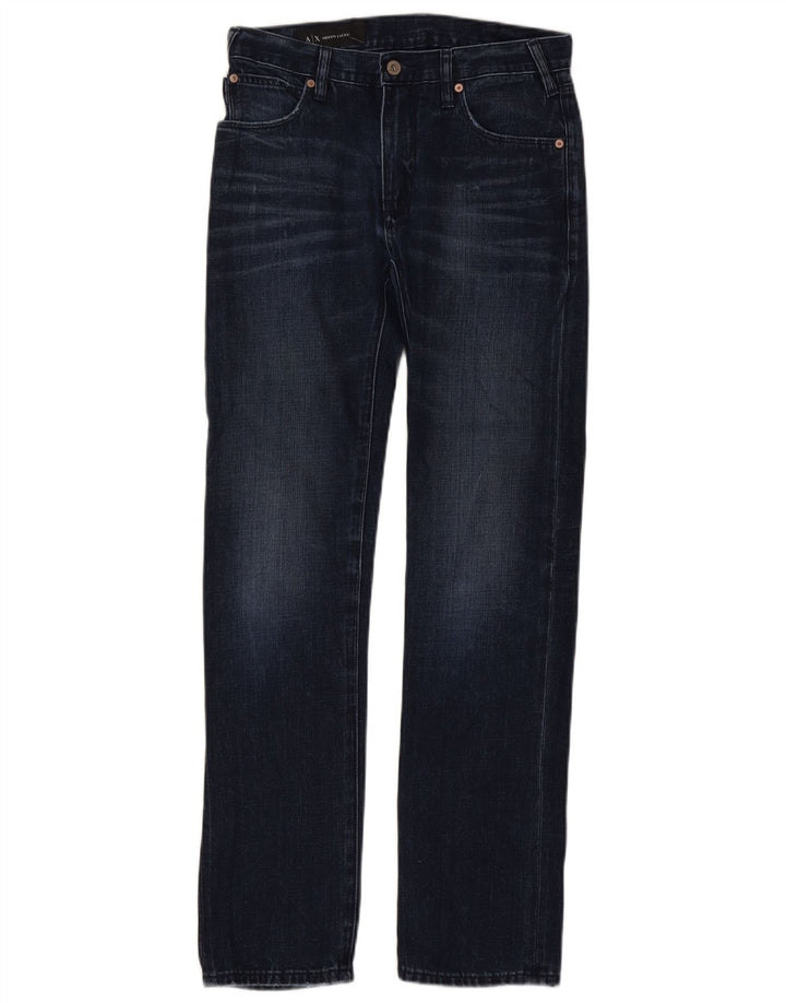 Armani Exchange Damen Straight Jeans W28 L32 Marineblaue Baumwolle