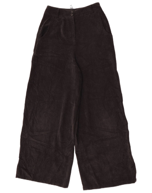 Benetton Damen-Capri-Cordhose mit weitem Bein, XS, W24, L20, Schwarz, Polyester