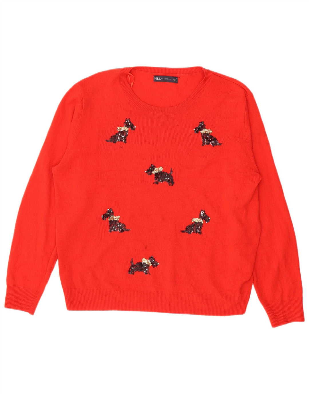 Marks & Spencer Damen-Pullover mit U-Boot-Ausschnitt, Gr. 16, Rot