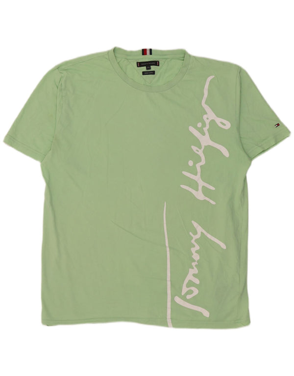 Tommy Hilfiger Herren Grafik T-Shirt Top 2XL Grüne Baumwolle