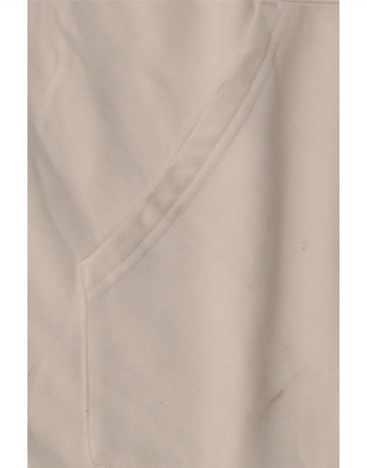 ADIDAS Damen Trainingsanzug Top Jacke UK 16/18 Große weiße Baumwolle