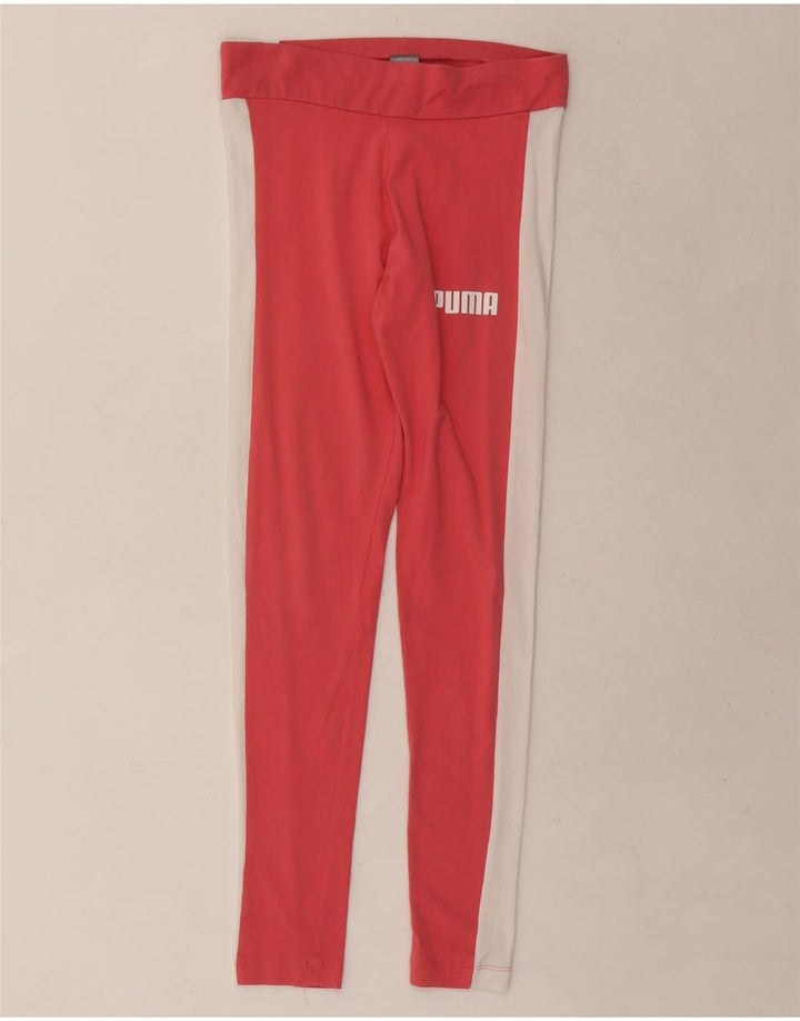 Puma Damen Leggings UK 16 Large Pink Colourblock