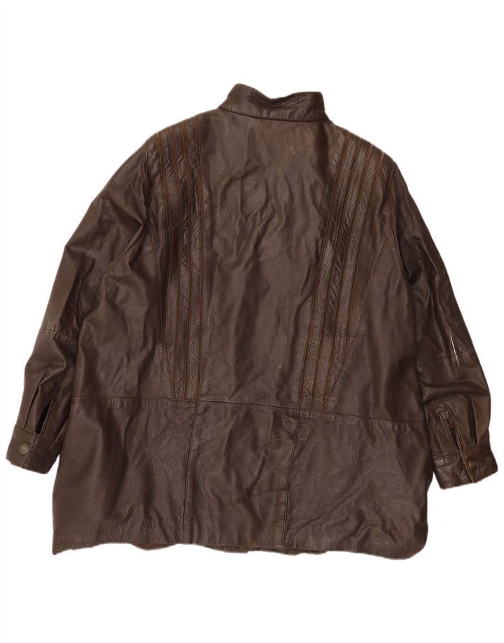 Vintage Damen Lederjacke UK 22 3XL Braun
