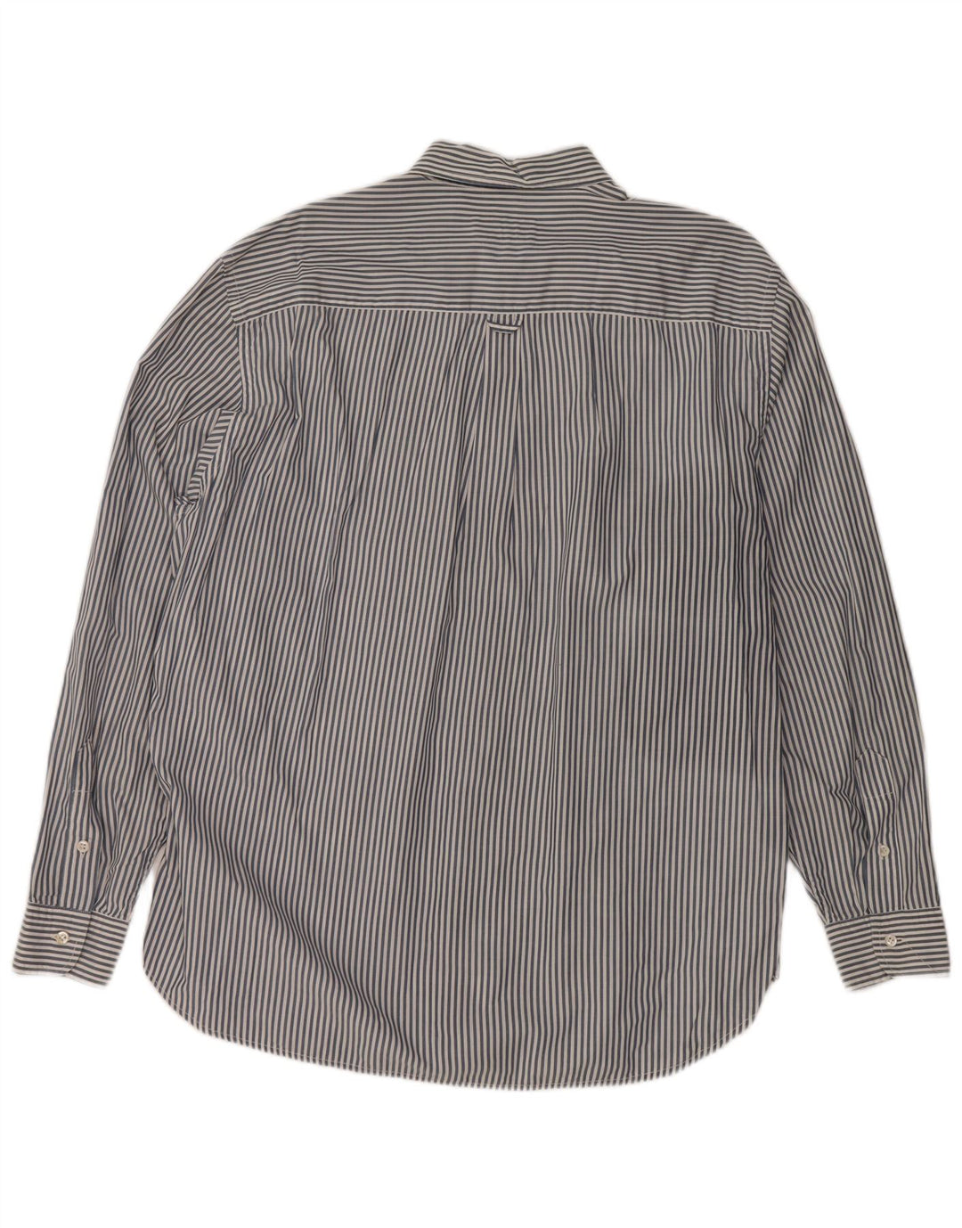 HENRY COTTONS Herrenhemd Größe 43 XL Marineblaue Nadelstreifen-Baumwolle