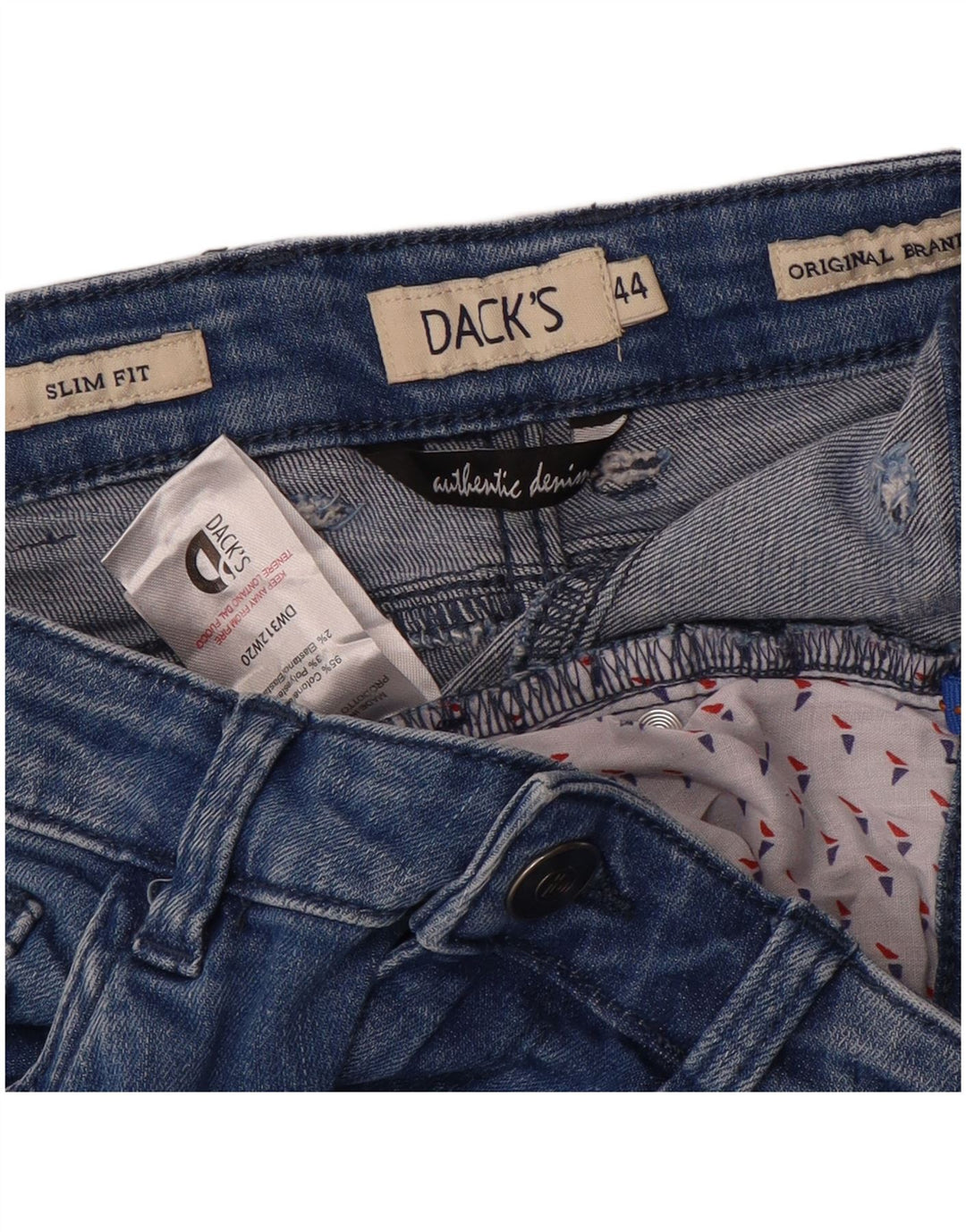 Dack's Damen Slim Jeans IT 44 Medium W30 L28 Blaue Baumwolle
