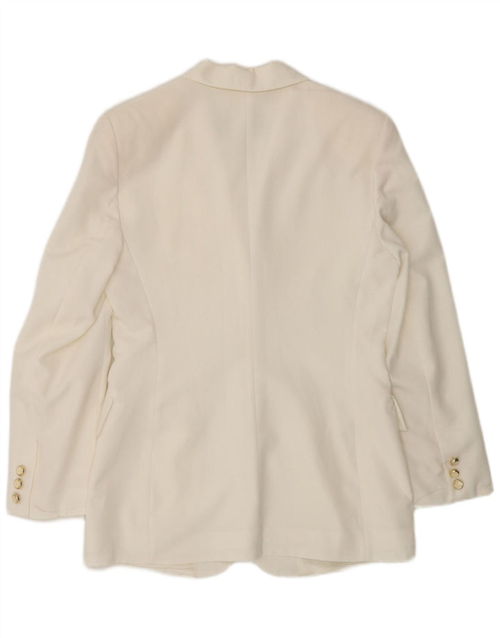 Wit Boy Damen-Blazer mit 3 Knöpfen, Gr. 10, Größe S, cremefarbenes Polyester