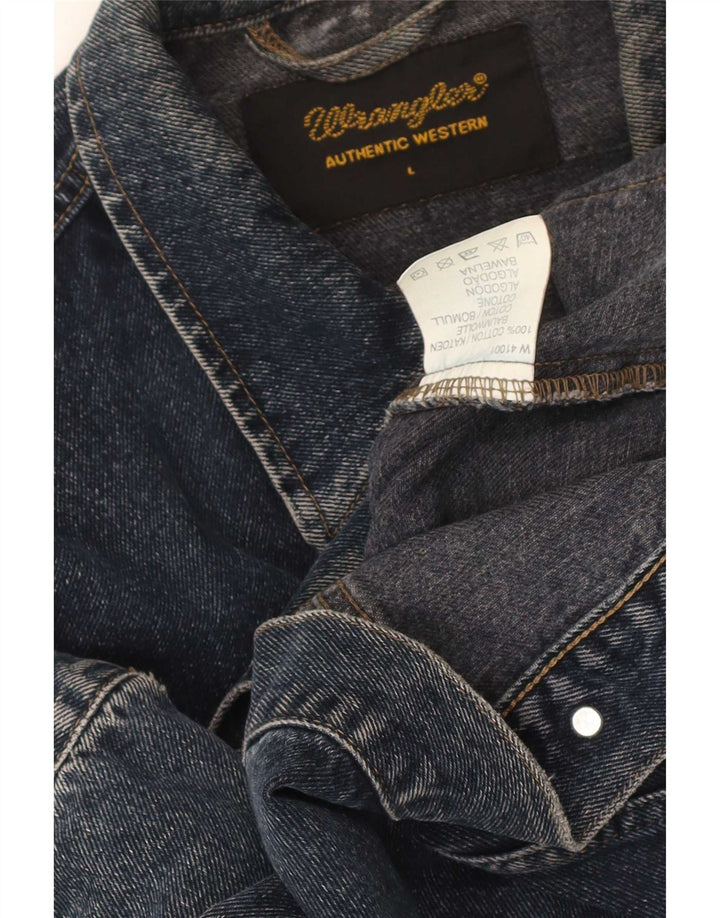 Wrangler Herren Jeansjacke UK 40 Große marineblaue Baumwolle