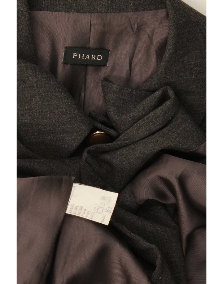 Phard Damen 5-Knopf-Blazerjacke UK 16 Große graue Wolle