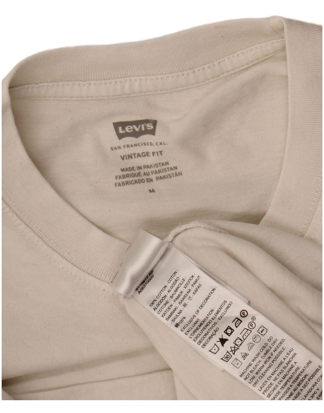 Levi's Herren Vintage Fit T-Shirt-Oberteil aus mittelweißer Baumwolle