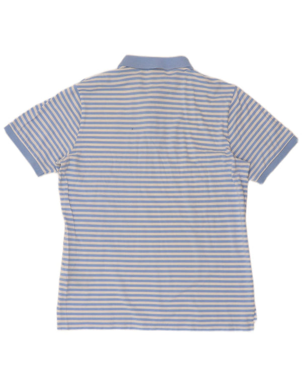 Calvin Klein Herren Kurzarm-Poloshirt mit normaler Passform, mittelblau gestreift