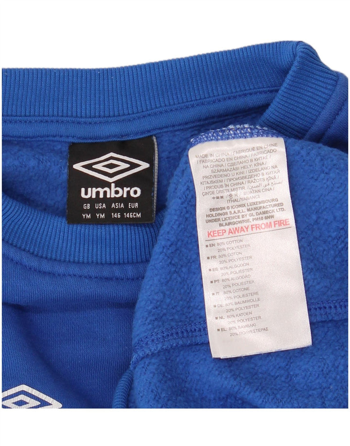UMBRO Sweatshirt-Pullover für Jungen, 9–10 Jahre, mittelblaue Baumwolle