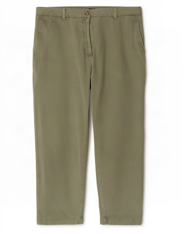 Marks & Spencer Damen-Hose mit hoher Taille, kurz geschnitten, UK 16, Größe L, W34, L25, Khaki