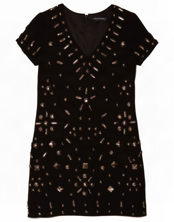 French Connection Damen Etuikleid UK 10 Small Schwarz Viskose