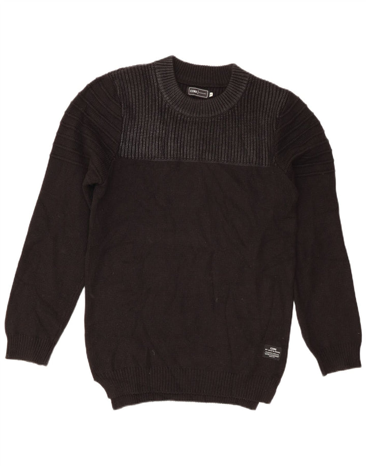 Jack & Jones Herren-Pullover mit Rundhalsausschnitt, Größe S, Schwarz, Acryl