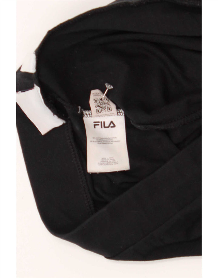 Fila Womens Graphic Leggings UK 12 Mittelschwarze Baumwolle