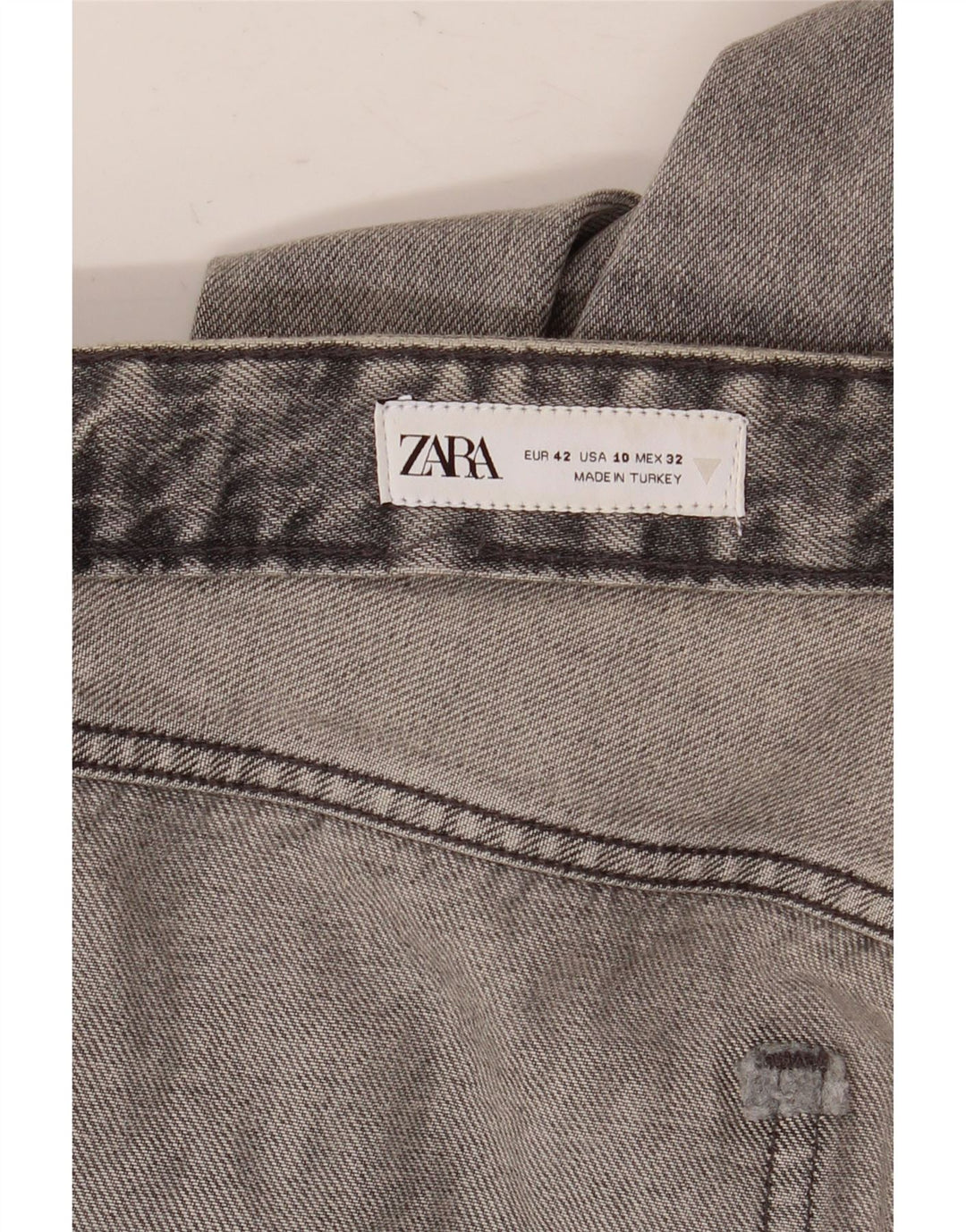 Zara Damen-Jeans mit weitem Bein, EU 42, Größe L, W32, L36, Grau