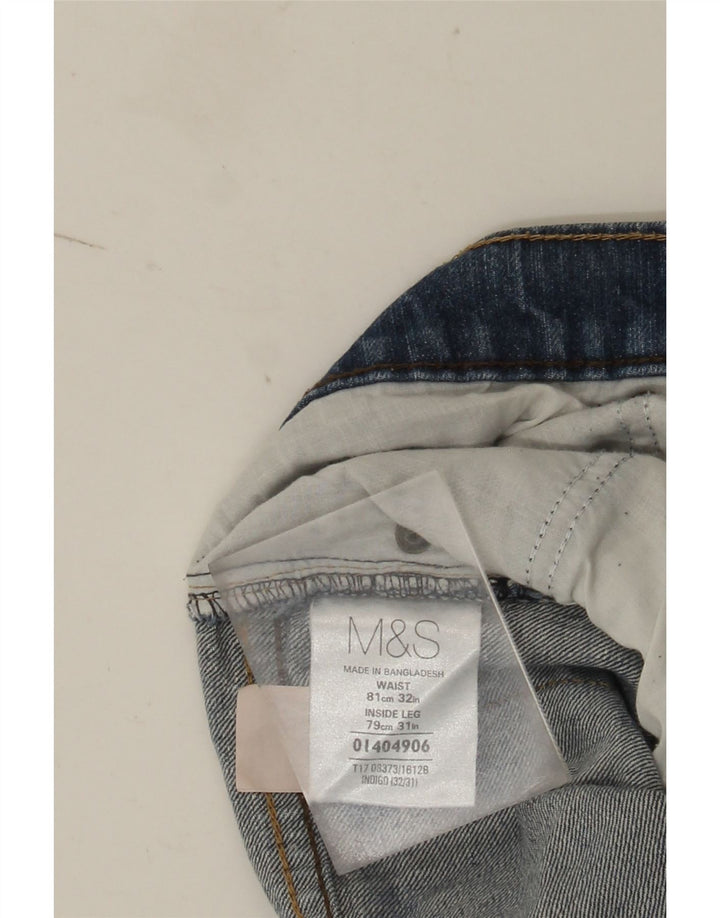 Marks & Spencer Herren Straight Jeans W32 L31 Blaue Baumwolle