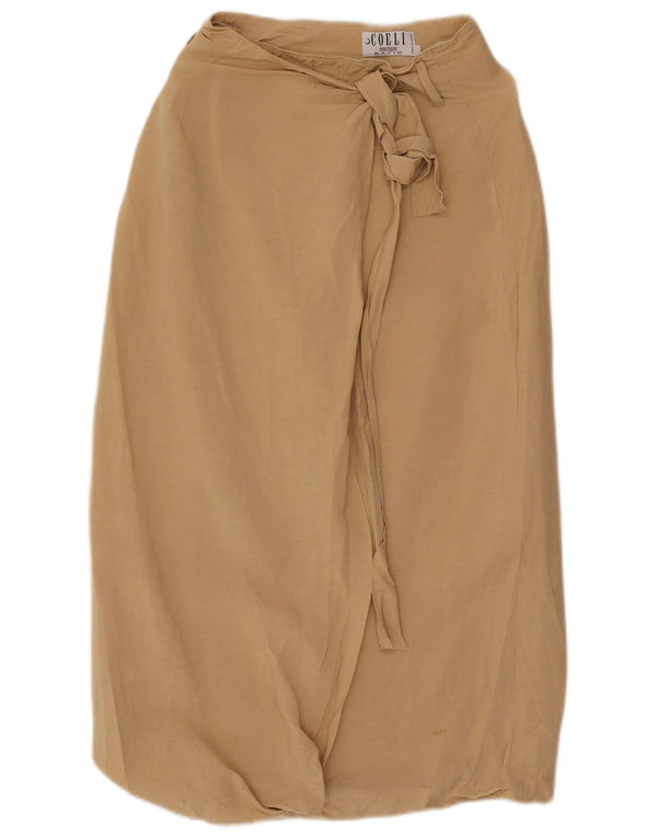 Basic Damen Wickelrock XS W24 Beige Leinen