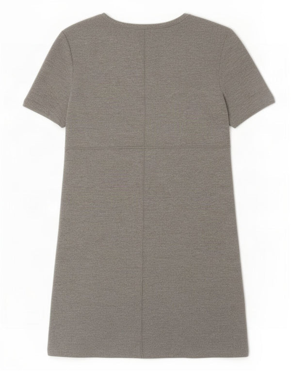 Zara Damen Basic Kleid UK 8 Small Grau Polyester