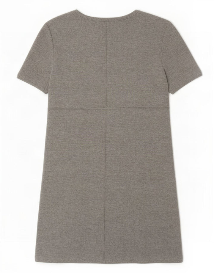 Zara Damen Basic Kleid UK 8 Small Grau Polyester