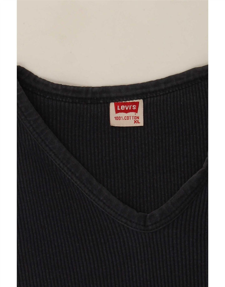 Levi's Damen T-Shirt Top XL Marineblaue Baumwolle