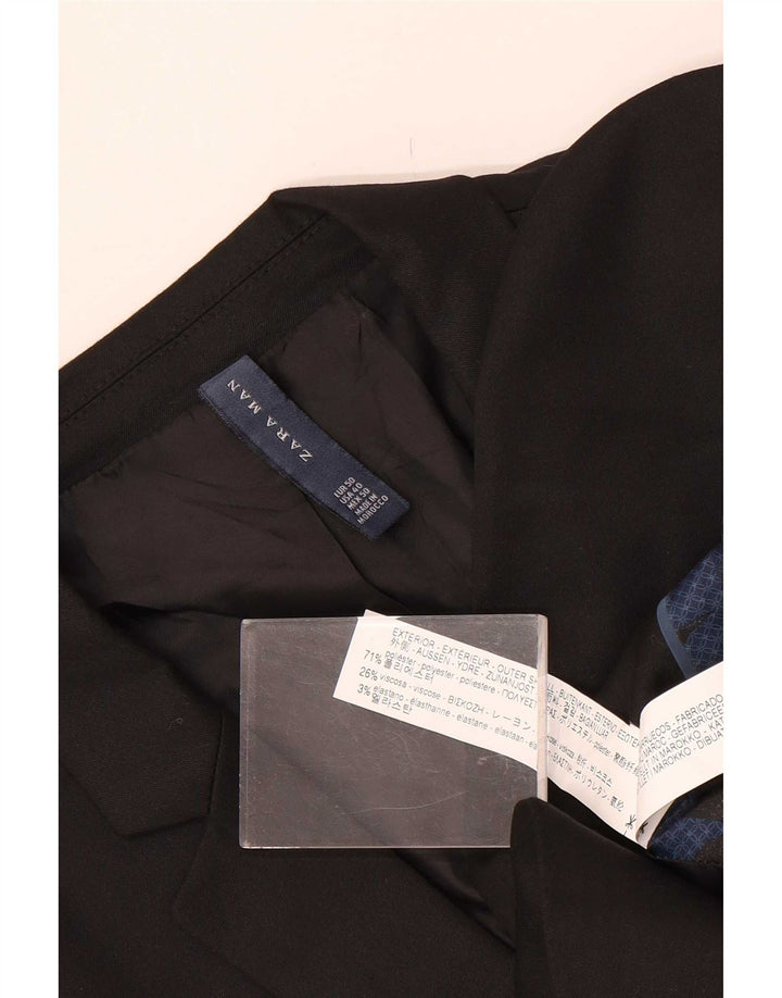 Zara Herren-Blazer mit 2 Knöpfen, EU 50, mittelschwarz, Polyester
